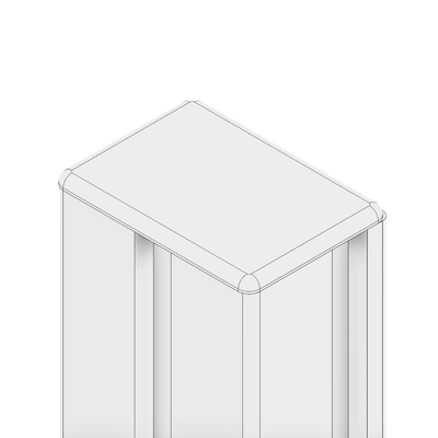 60-070-2 MODULAR SOLUTIONS POLYAMIDE PART END CAP 45MM X 32MM LIGHT GRAY